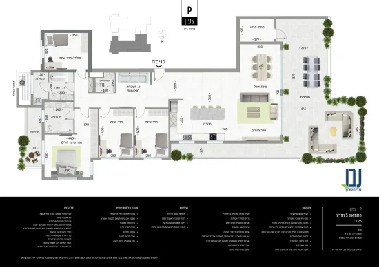 P פנטהאוז 5 חדרים צפון